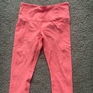 Hot pink calf length workout leggings- never worn